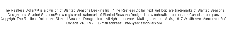 Artorius and Slanted Seasons Designs Inc.