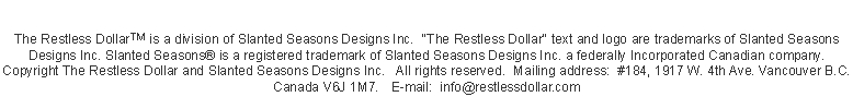 Artorius and Slanted Seasons Designs Inc.